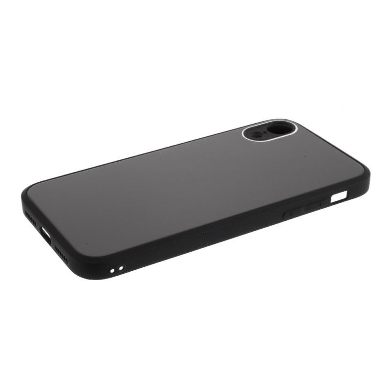 Cover for iPhone XR Sort Ryg Af Glas Og Silikone