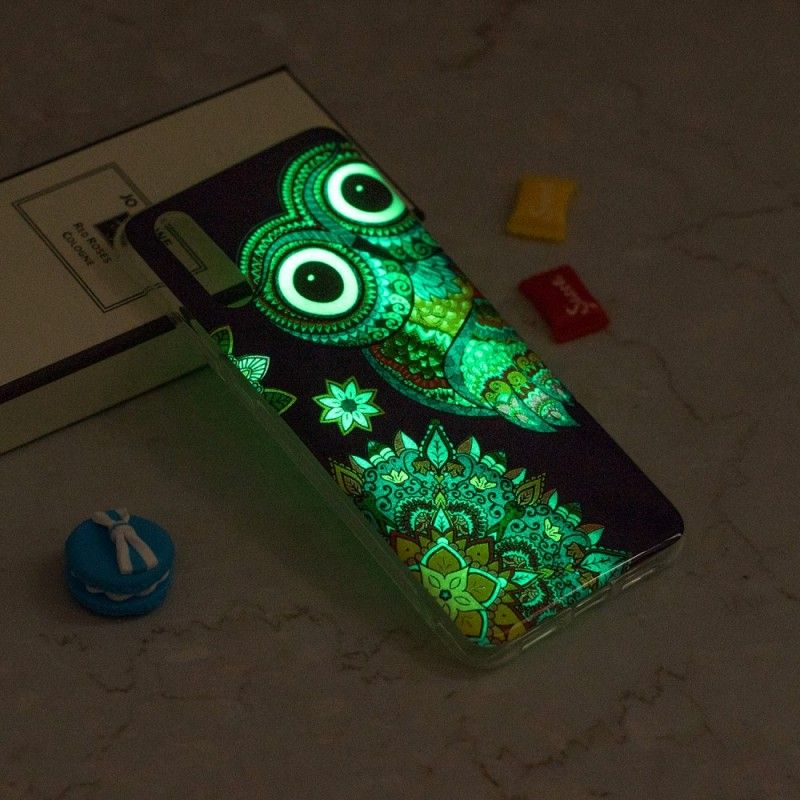 Cover iPhone XR Fluorescerende Mandala Ugle