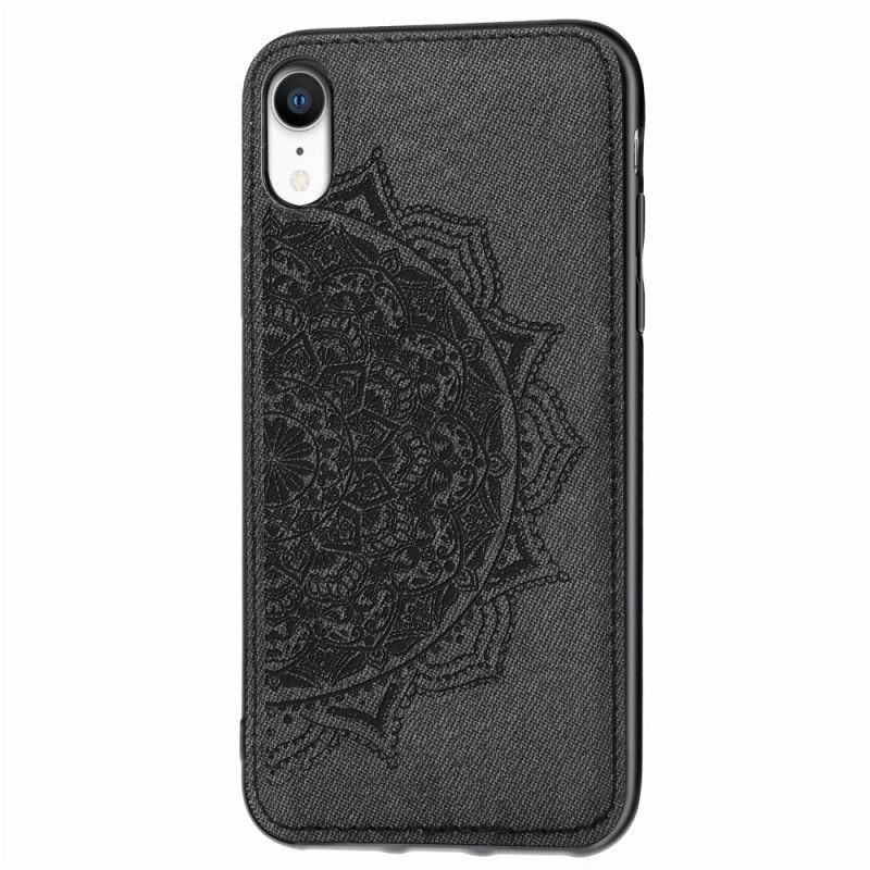 Cover iPhone XR Grå Stof Og Mandala Tekstur