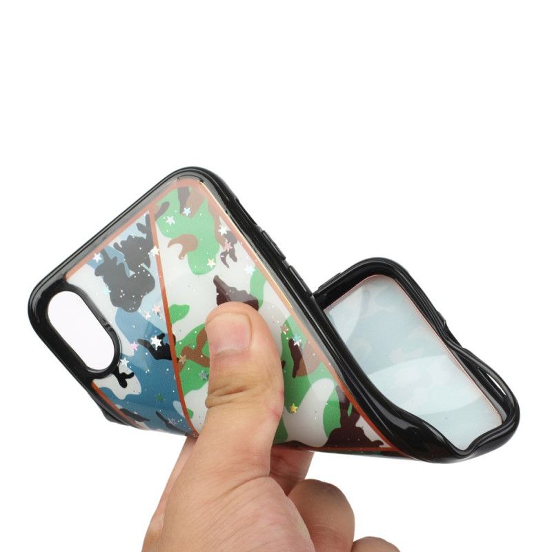 Cover iPhone XR Grøn Silikone Og Epoxymarmor Camouflage