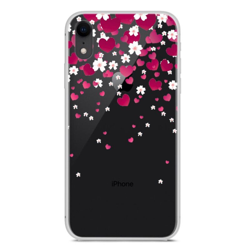 Cover iPhone XR Hvid Blomster Og Hjerter