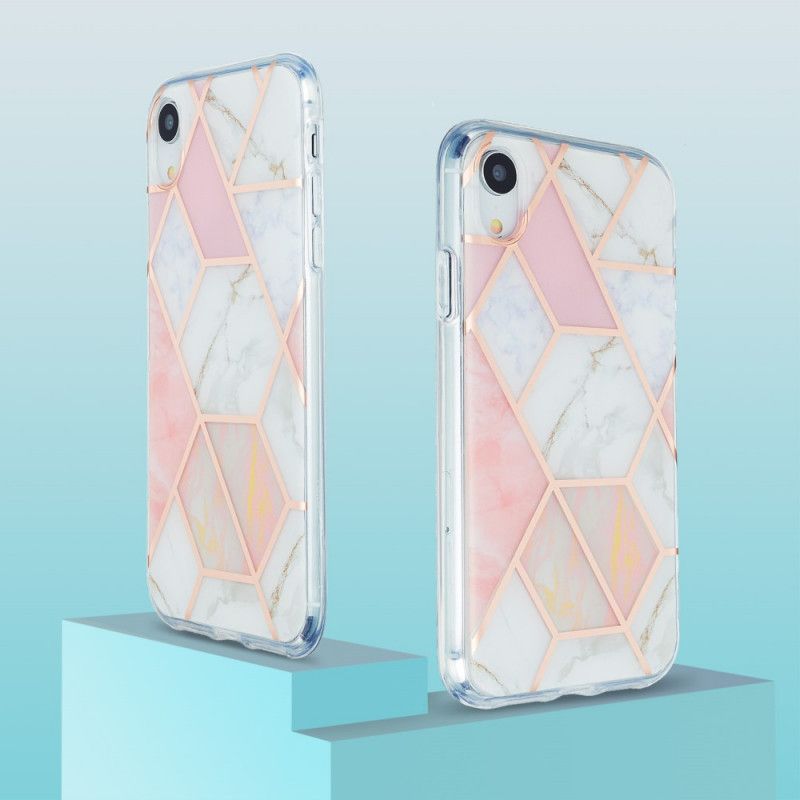 Cover iPhone XR Hvid Prangende Geometrisk Marmor