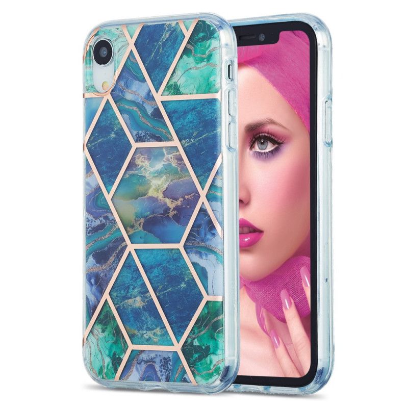 Cover iPhone XR Hvid Prangende Geometrisk Marmor