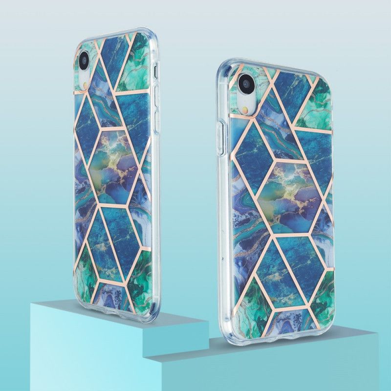 Cover iPhone XR Hvid Prangende Geometrisk Marmor