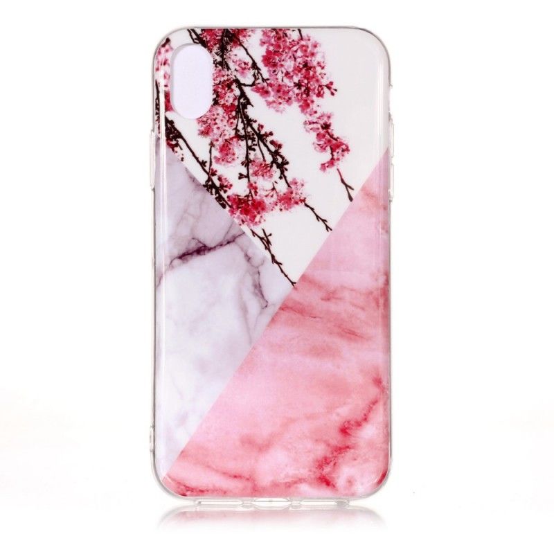 Cover iPhone XR Mobilcover Marmoreret Blomme