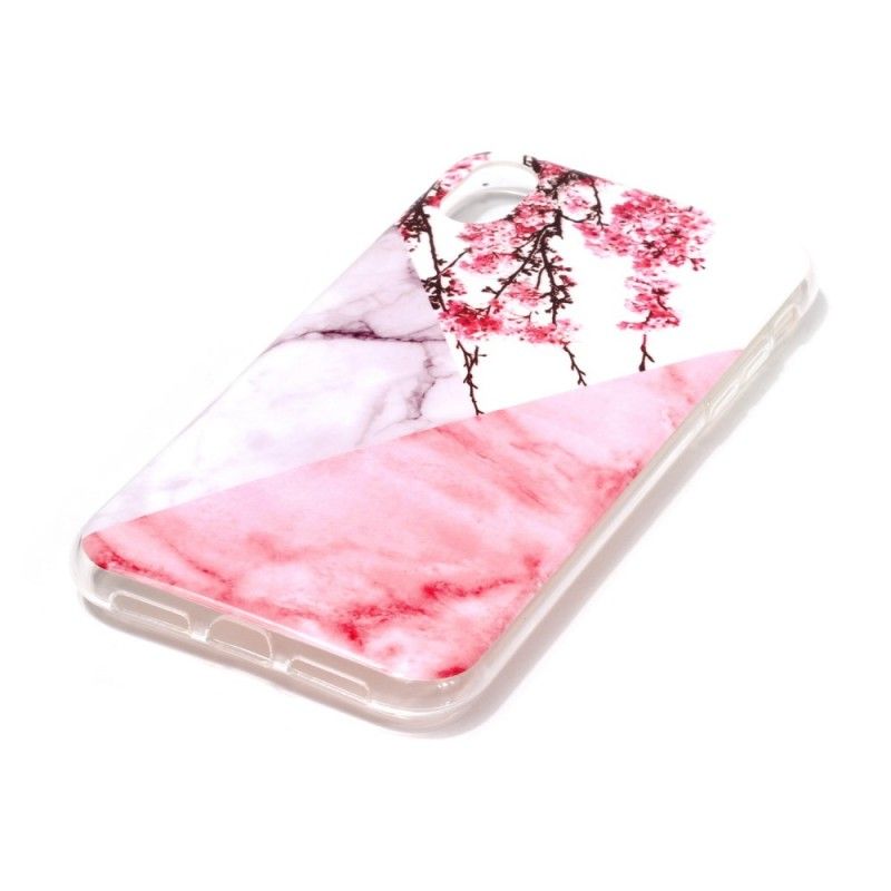 Cover iPhone XR Mobilcover Marmoreret Blomme