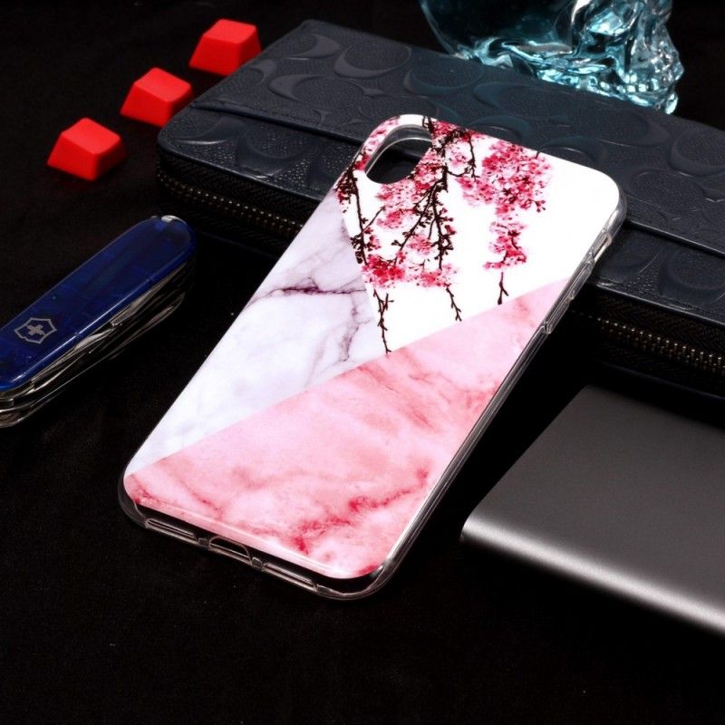 Cover iPhone XR Mobilcover Marmoreret Blomme