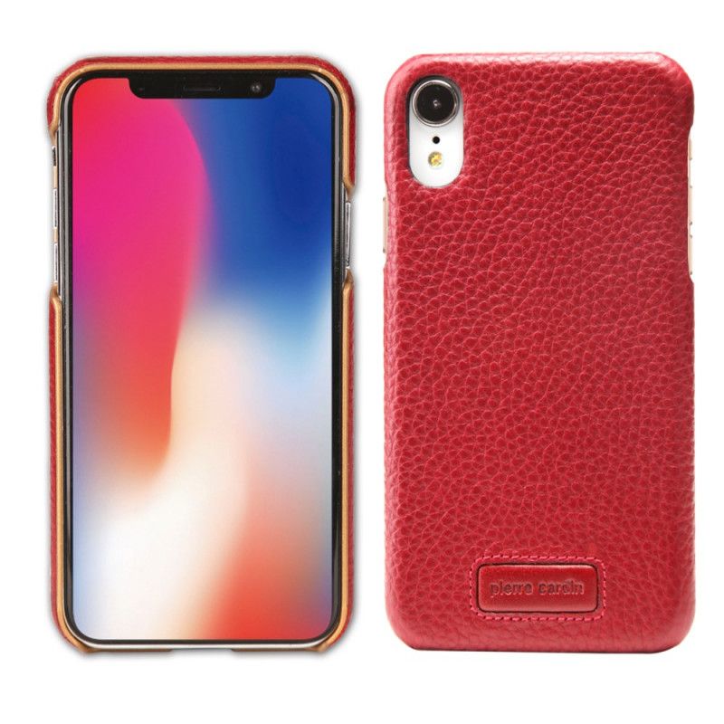 Cover iPhone XR Rød Ægte Lychee Læder Pierre Cardin