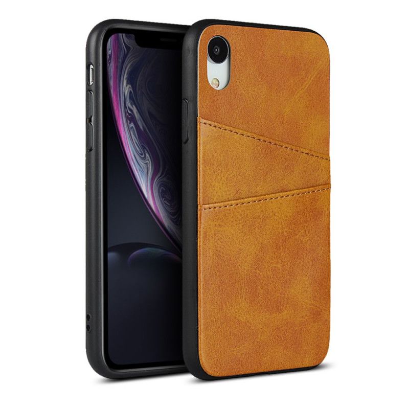 Cover iPhone XR Rød Mobilcover Monokrom Dobbelt Kortholder