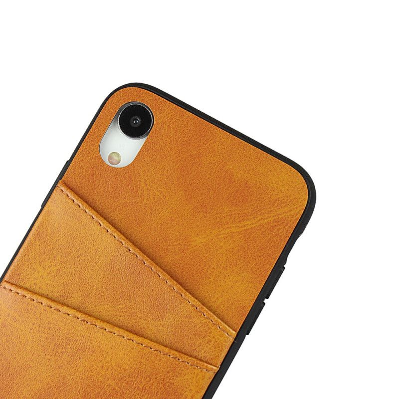 Cover iPhone XR Rød Mobilcover Monokrom Dobbelt Kortholder