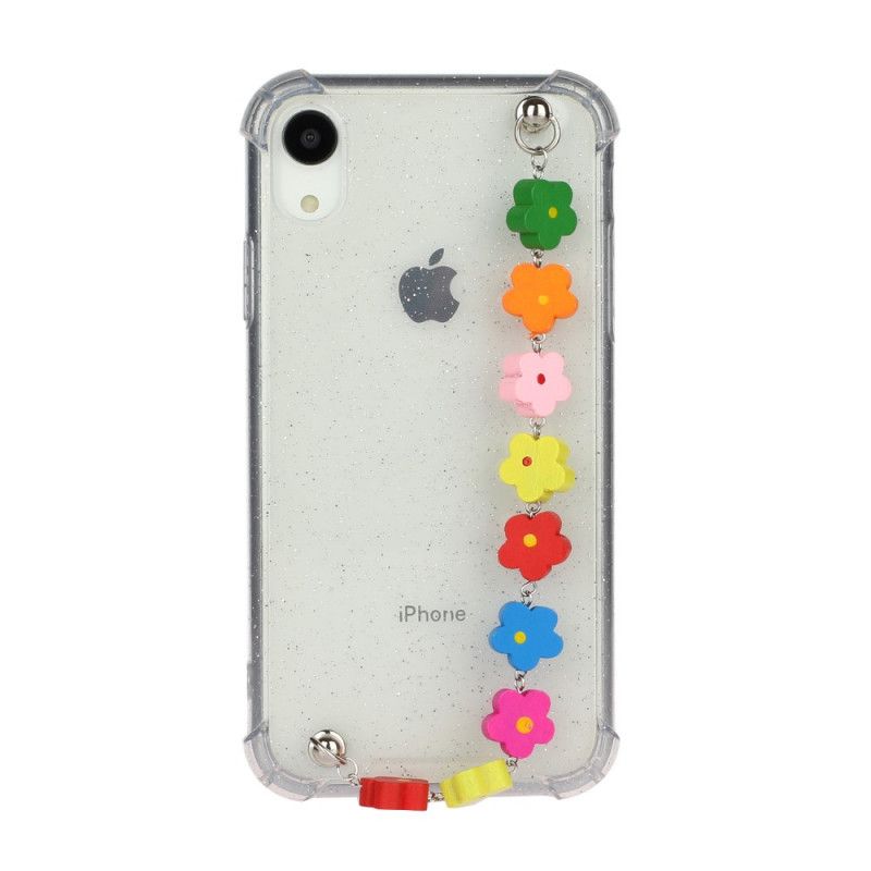 Cover iPhone XR Silikone Blomster Armbånd