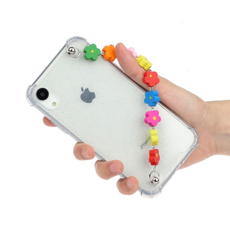 Cover iPhone XR Silikone Blomster Armbånd