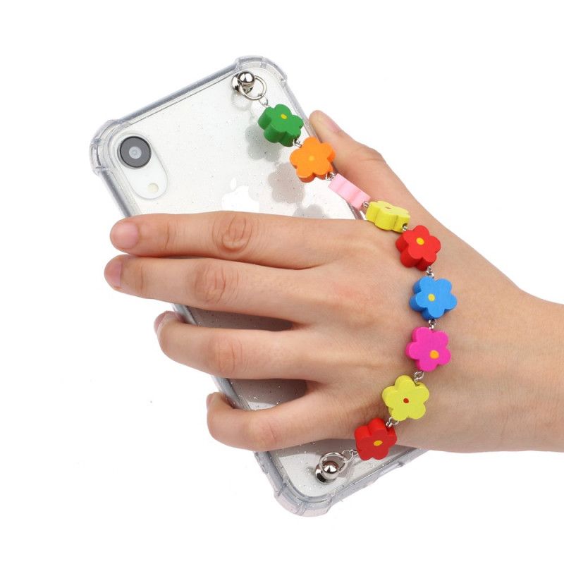 Cover iPhone XR Silikone Blomster Armbånd