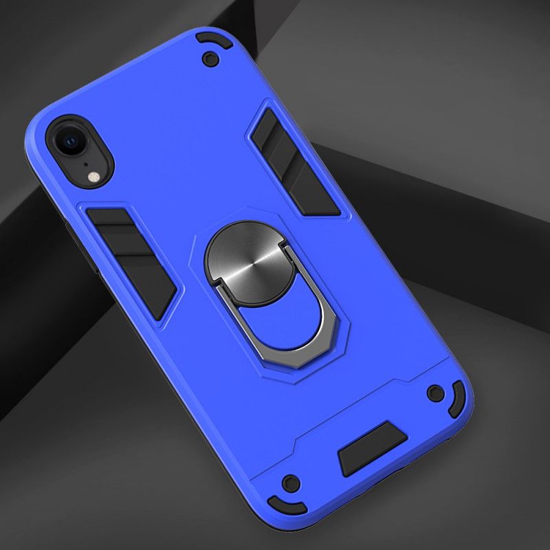 Cover iPhone XR Sort Aftagelig Metalringholder