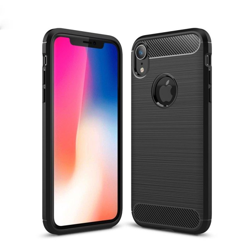 Cover iPhone XR Sort Børstet Kulfiber