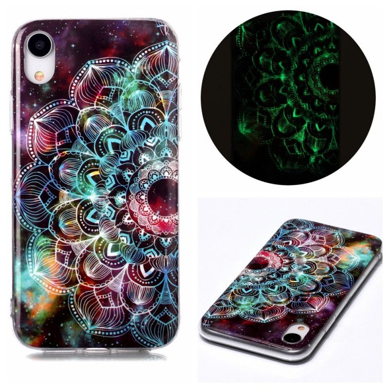 Cover iPhone XR Sort Fluorescerende Blomsterserie Beskyttelse