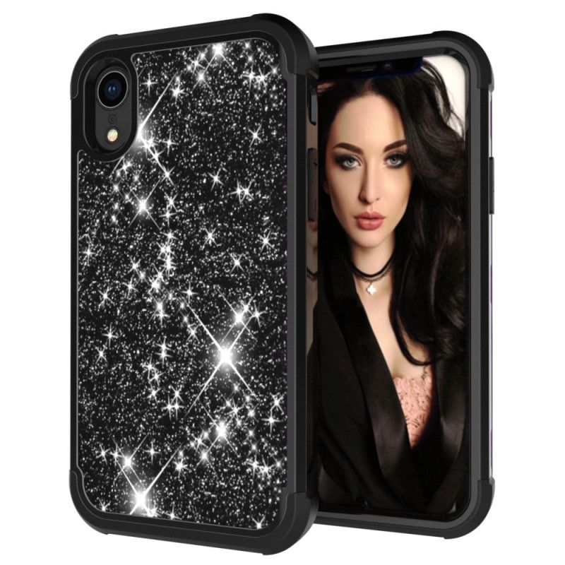 Cover iPhone XR Sort Hybrid Glitter