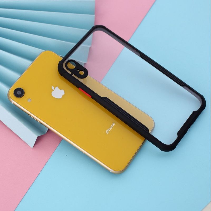 Cover iPhone XR Sort Hybrid Med Farvede Kanter