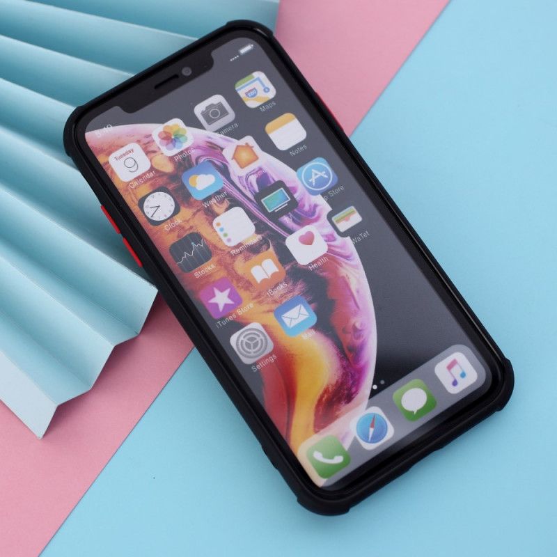 Cover iPhone XR Sort Hybrid Med Farvede Kanter