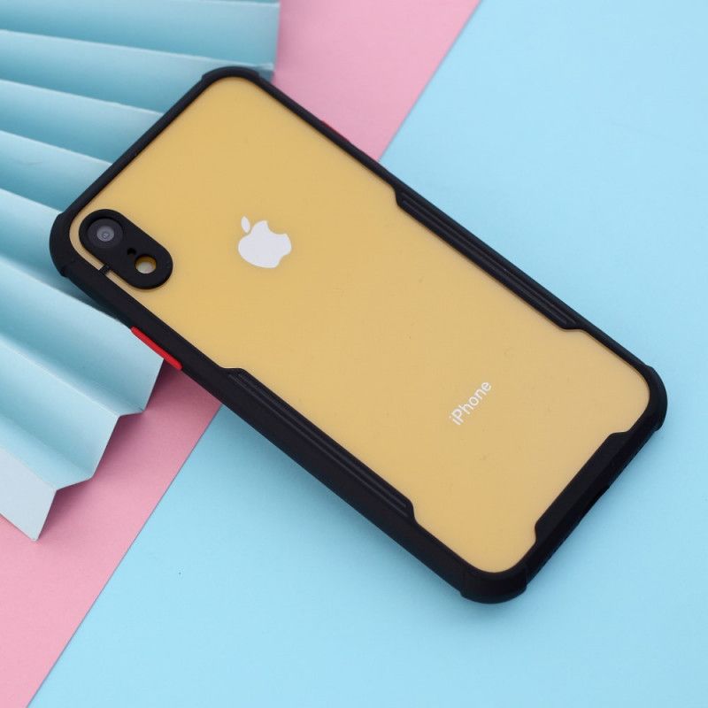 Cover iPhone XR Sort Hybrid Med Farvede Kanter