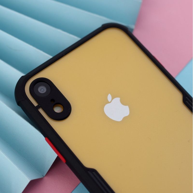 Cover iPhone XR Sort Hybrid Med Farvede Kanter