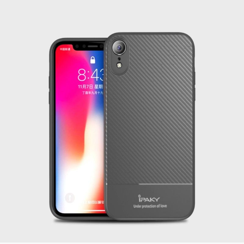 Cover iPhone XR Sort Ipaky Kulfiber