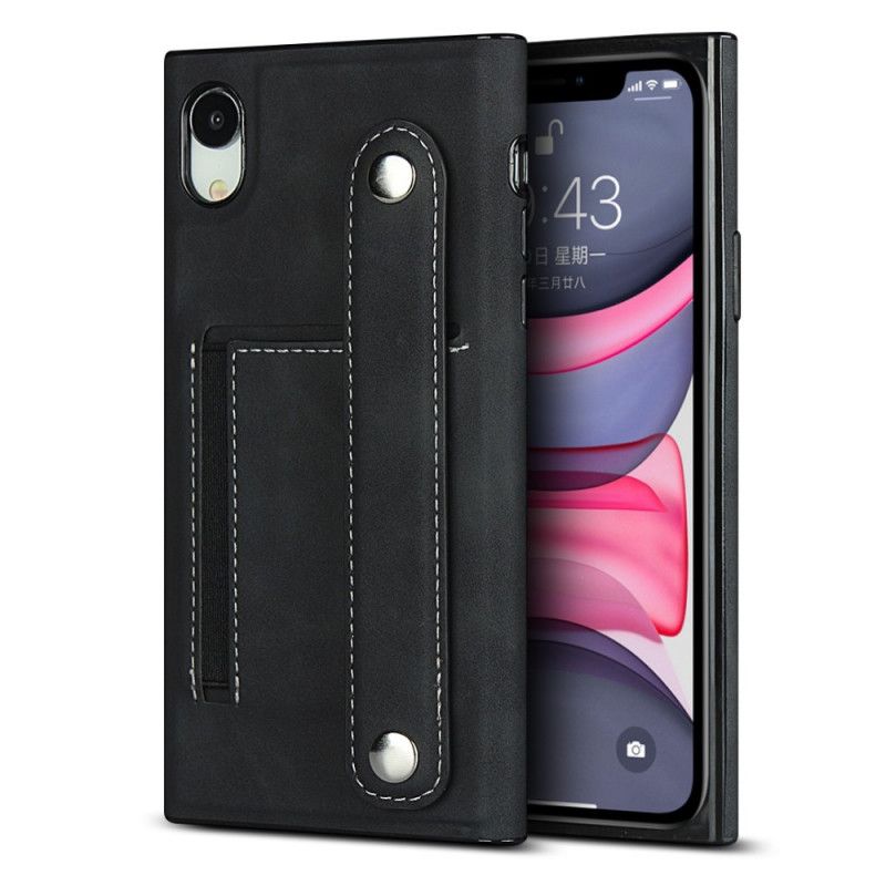 Cover iPhone XR Sort Kortholder Og Rem