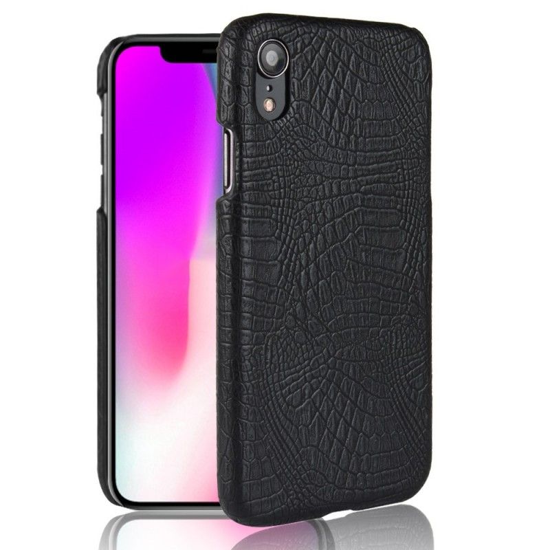 Cover iPhone XR Sort Krokodillehudeffekt