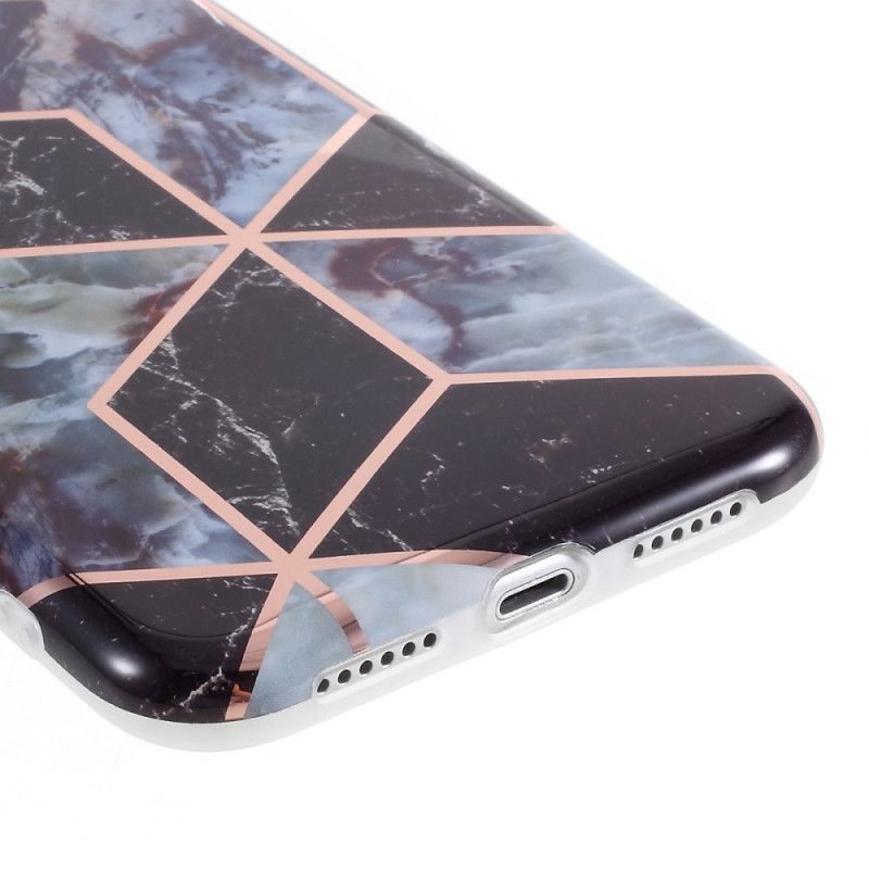 Cover iPhone XR Sort Marmorfarvet Geometri