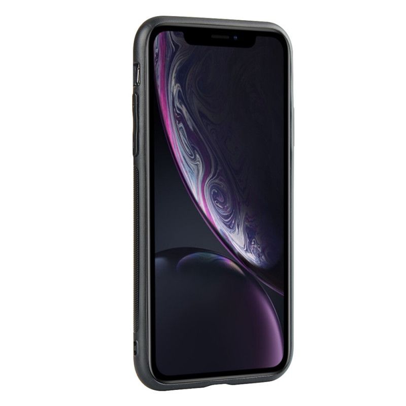 Cover iPhone XR Sort Mobilcover Ægte Læderrem Og Kortholder