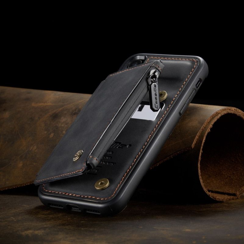 Cover iPhone XR Sort Mobilcover Caseme Tegnebog Stil