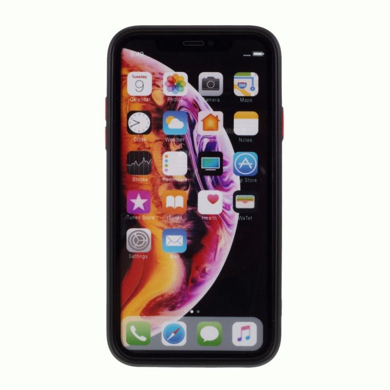 Cover iPhone XR Sort Mobilcover Fleksibel Silikonefarvet Knap