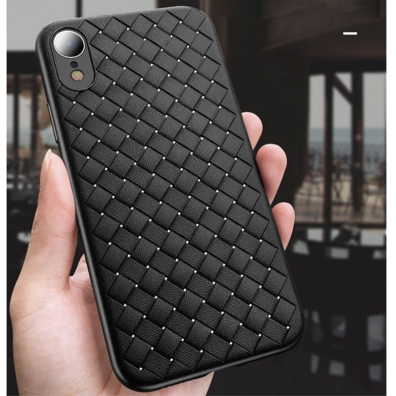 Cover iPhone XR Sort Mobilcover Flettet