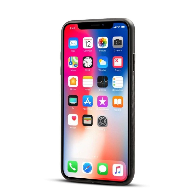 Cover iPhone XR Sort Mobilcover Kortholder I Imiteret Læder