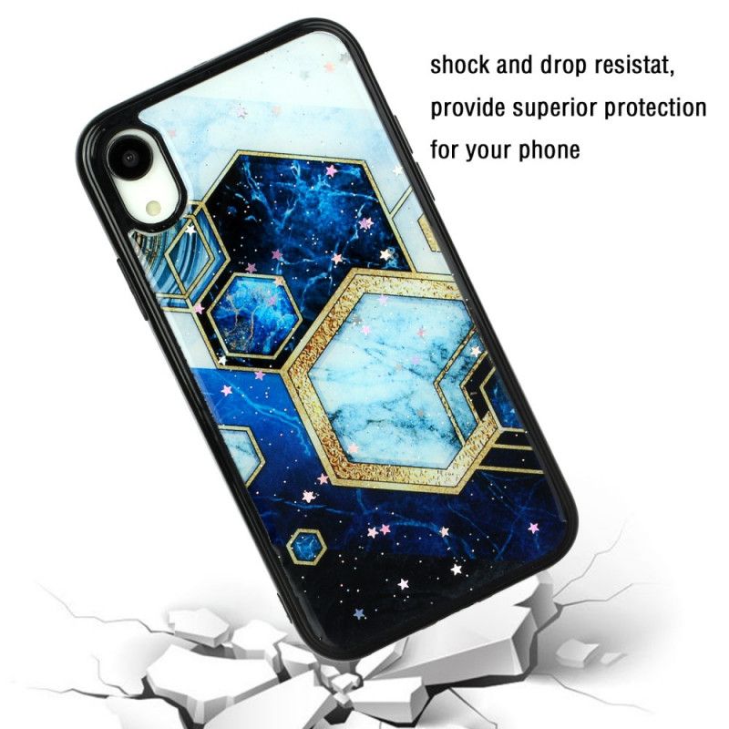 Cover iPhone XR Sort Silikone Og Epoxymarmor Original