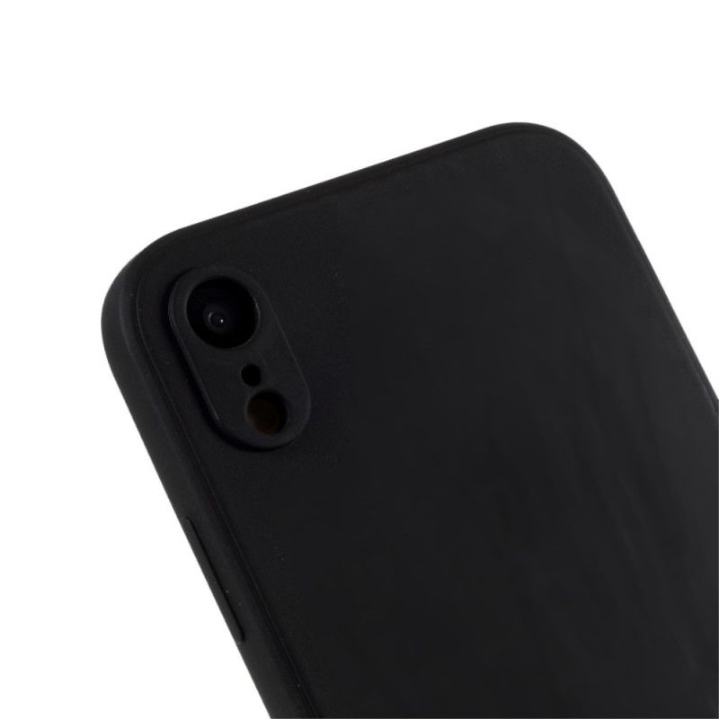 Cover iPhone XR Sort Silikoneformet Ren Farvemåtte