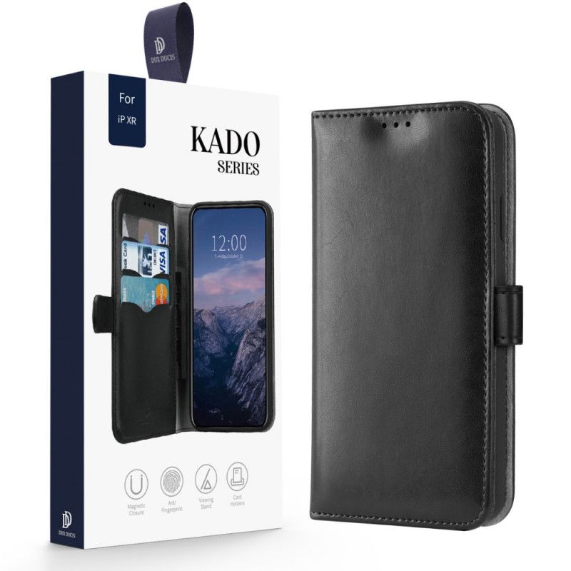 Flip Cover iPhone XR Sort Kado-Serie Dux Ducis