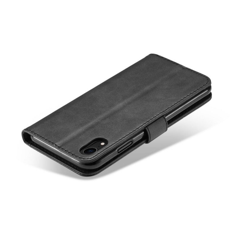 Flip Cover iPhone XR Sort Lc.Imeeke Lædereffekt