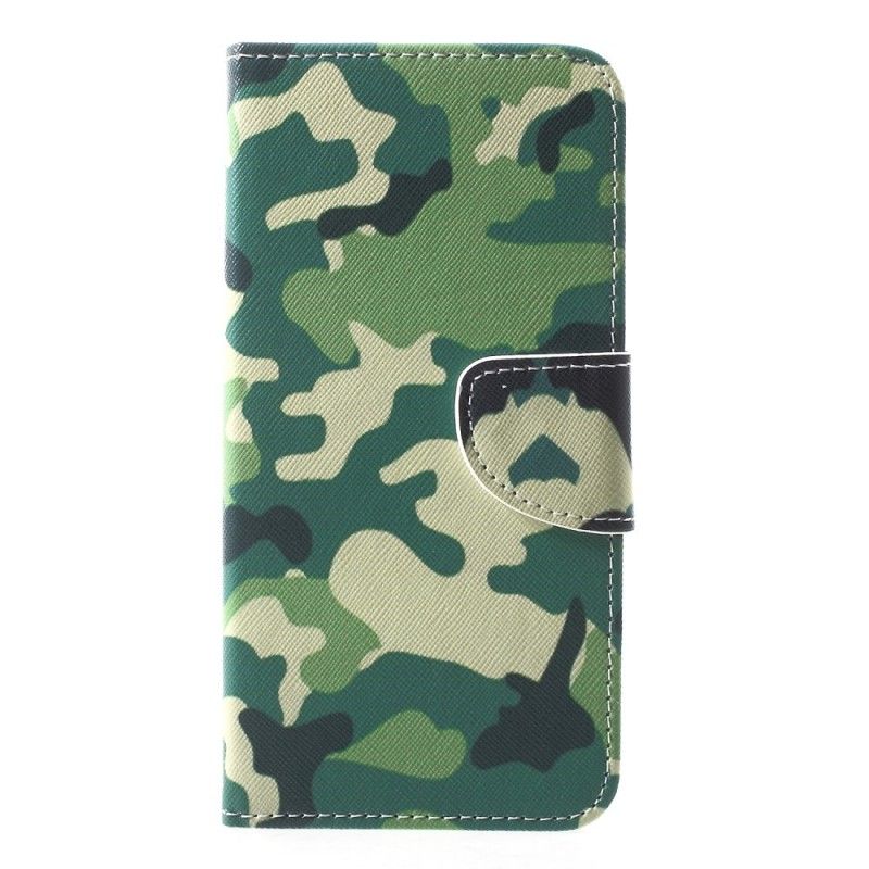 Flip Cover Læder iPhone XR Militær Camouflage