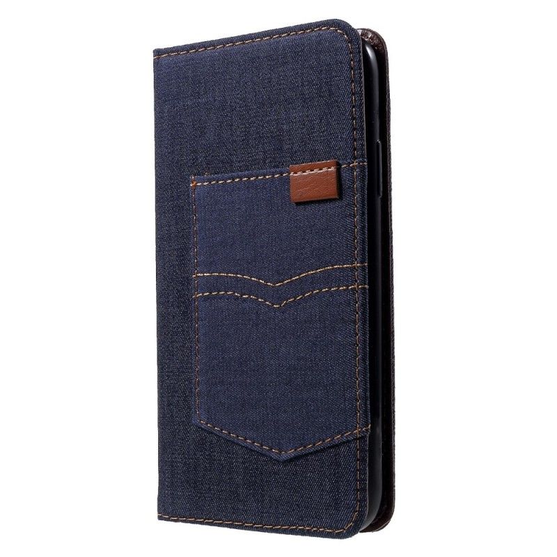 Flip Cover Læder iPhone XR Mørkeblå Klassiske Jeans