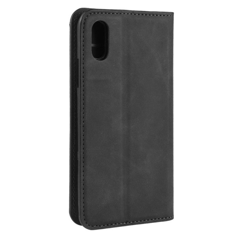 Læder Cover for iPhone XR Sort Blød Lædereffekt