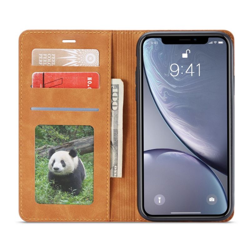 Læder Cover for iPhone XR Sort Forwenw Lædereffekt