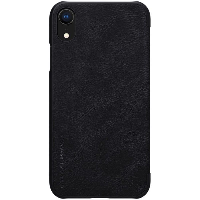 Læder Cover iPhone XR Sort Mobilcover Nillkin Qin-Serie