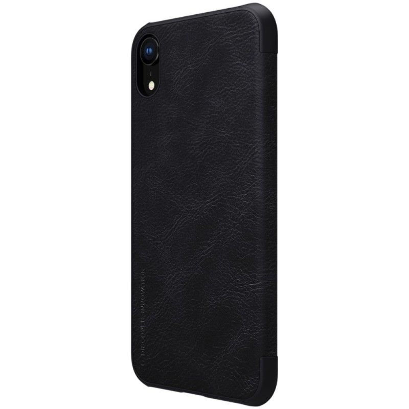 Læder Cover iPhone XR Sort Mobilcover Nillkin Qin-Serie