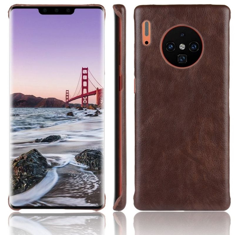 Cover for Huawei Mate 30 Pro Grå Præstationslychee-Lædereffekt