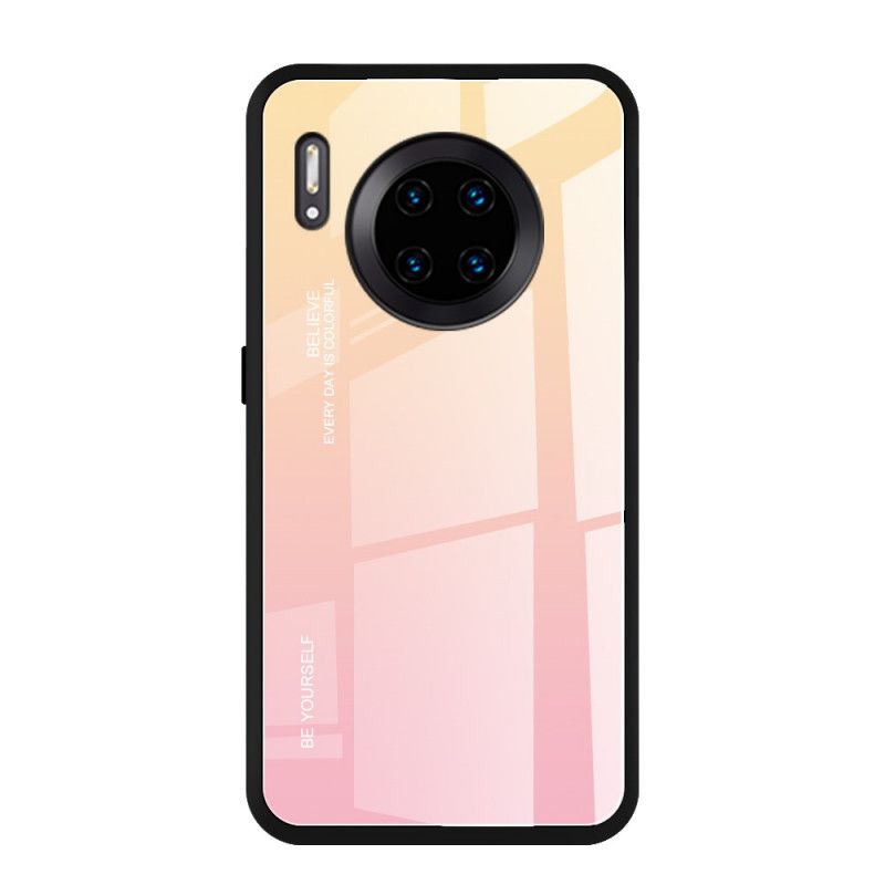 Cover for Huawei Mate 30 Pro Rød Vær Dig Selv Hærdet Glas