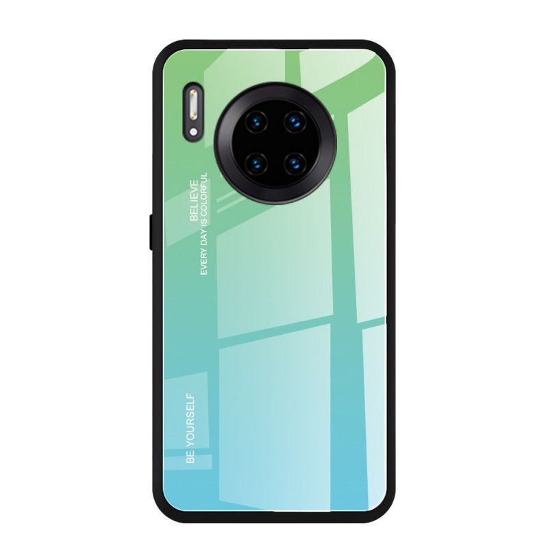 Cover for Huawei Mate 30 Pro Rød Vær Dig Selv Hærdet Glas