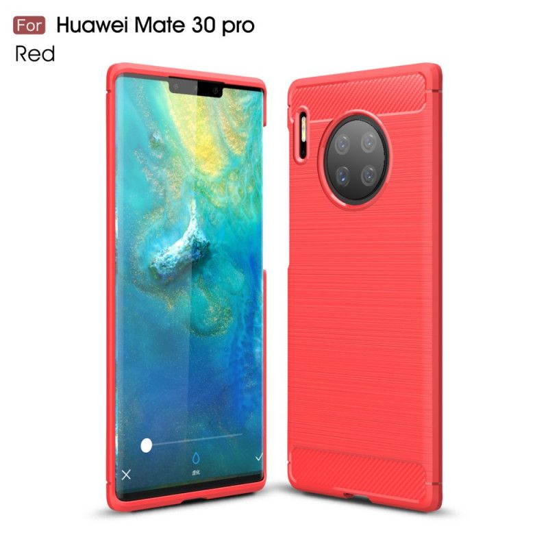 Cover Huawei Mate 30 Pro Sort Børstet Kulfiber