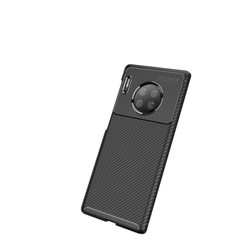 Cover Huawei Mate 30 Pro Sort Fleksibel Kulfiberstruktur