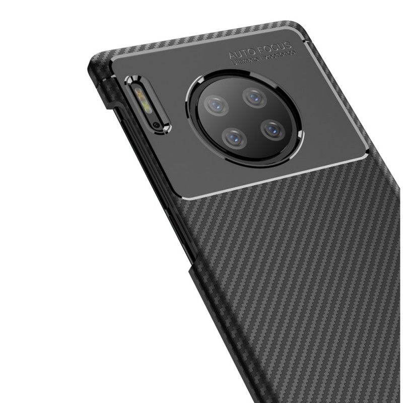 Cover Huawei Mate 30 Pro Sort Fleksibel Kulfiberstruktur